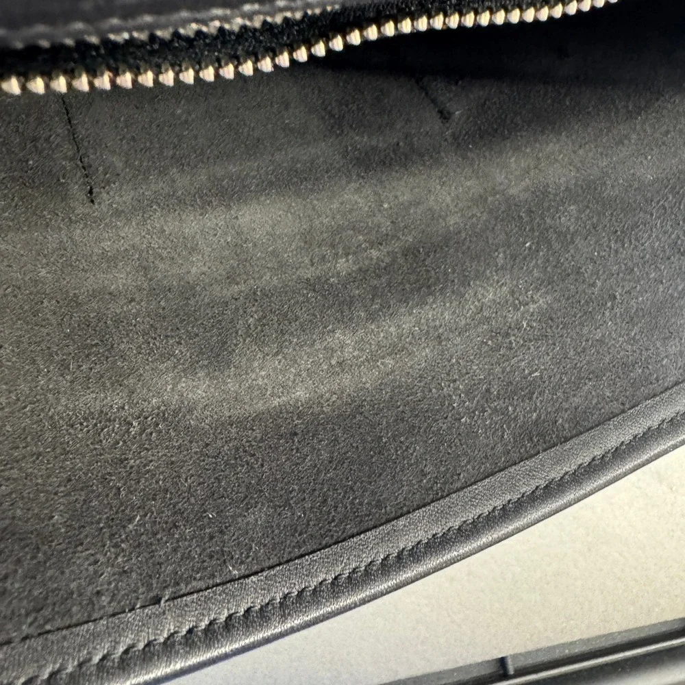 Vintage Coach Black Leather Briefcase Bag with Shoulder Strap & Key